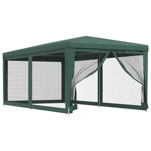 vidaXL Tenda p/ festas c/ 6 paredes laterais em rede 3x6 m PEAD verde