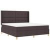 vidaXL Cama Box com colch&atilde;o Marrom Escuro 180 x 200 cm tecido