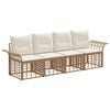 vidaXL Conjunto de Sof&aacute;s para Exterior 4 pcs Natural e Branco Creme