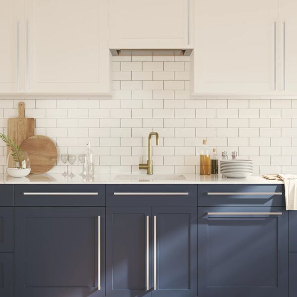 vidaXL Puxadores para m&oacute;veis 20 pcs 480 mm a&ccedil;o inoxid&aacute;vel prateado