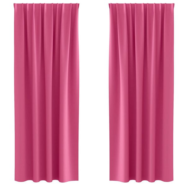 vidaXL Cortinas Blackout com Argolas 2 pcs Rosa Brilhante 260 x 140 cm