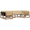 vidaXL Conjunto de Sof&aacute;s para Exterior 6 unid. Natural e Bege