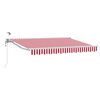 vidaXL Toldo Retr&aacute;til El&eacute;trico Vermelho e Branco 3 x 2,5 m