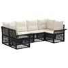 vidaXL Conjunto de Sof&aacute; de Jardim 6 unid. 6-N&uacute;mero de lugares Preto
