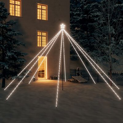 vidaXL Iluminação p/ árvore de Natal int/ext 800 LEDs 5 m branco frio