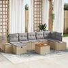 vidaXL Conjunto de Sof&aacute; de Jardim 8 pcs Bege Rattan Sint&eacute;tico