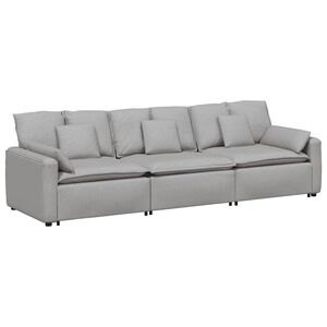 vidaXL Sof&aacute; modular com almofadas cinzento nublado