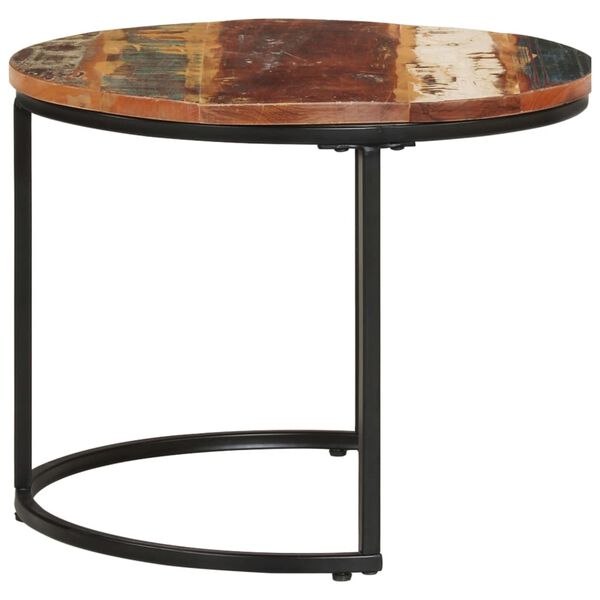 vidaXL Mesas de encastrar 2 pcs madeira recuperada maciça