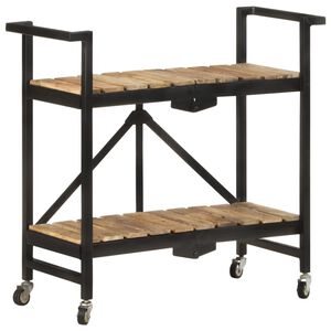 vidaXL Carrinho de cozinha 87x36x81 cm madeira de mangueira maci&ccedil;a