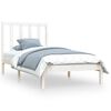 vidaXL Estrutura de cama solteiro 90x190 cm pinho maci&ccedil;o branco