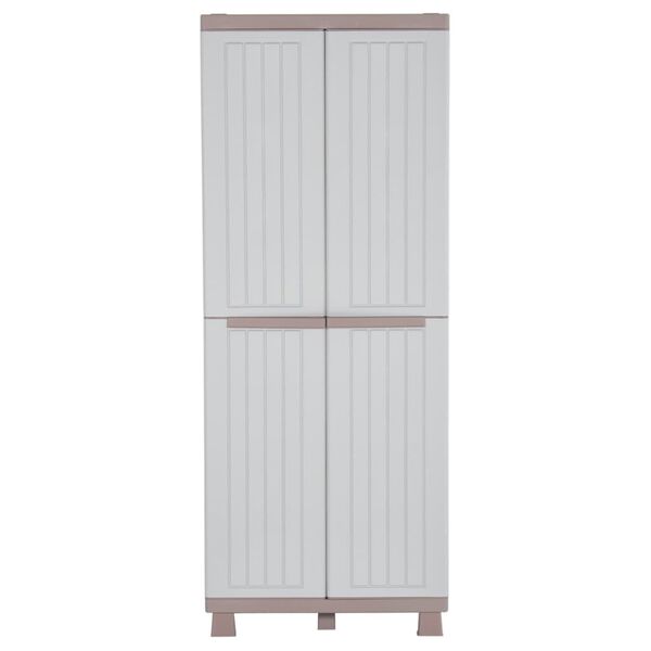 vidaXL Arm&aacute;rio arruma&ccedil;&atilde;o c/ 2 portas 68x39x170 cm cinza-claro e bege