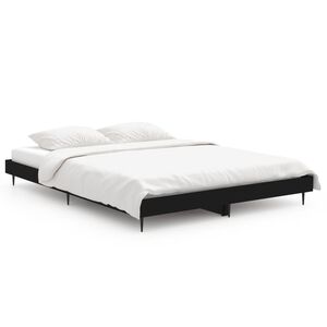 vidaXL Estrutura de cama 135x190 cm derivados de madeira preto