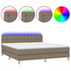 vidaXL Cama box spring colch&atilde;o/LED 180x200cm tecido cinza-acastanhado