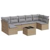 vidaXL 8 pcs conjunto de sof&aacute;s p/ jardim com almofad&otilde;es vime PE bege