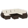 vidaXL 8 pcs conjunto sof&aacute;s de jardim c/ almofad&otilde;es vime PE castanho