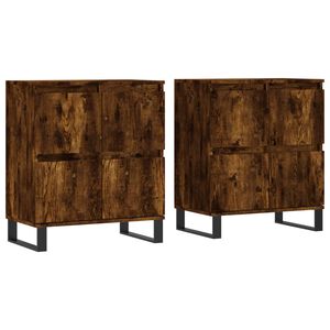 vidaXL Aparadores 2 pcs derivados de madeira carvalho fumado