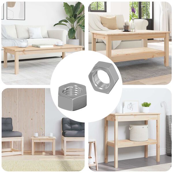 vidaXL Porca Hexagonal 2 pcs Prateado M6 Ferro