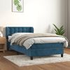 vidaXL Cama com molas/colch&atilde;o 90x190 cm veludo azul-escuro