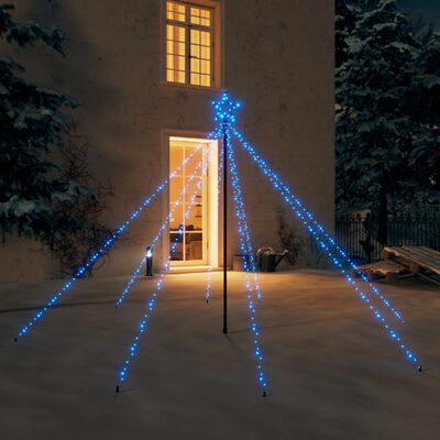 vidaXL Iluminação para árvore de Natal int/ext 400 luzes LED 2,5m azul