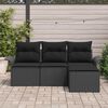 vidaXL Conjunto de Sofá de Jardim 4 pcs Preto Rattan Sintético