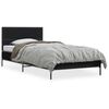 vidaXL Estrutura de cama 90x190 cm derivados de madeira e metal preto