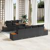 vidaXL Conjunto de Sof&aacute; de Jardim 8 pcs Preto Rattan Sint&eacute;tico