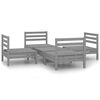vidaXL 5 pcs conjunto lounge de jardim pinho maci&ccedil;o cinzento