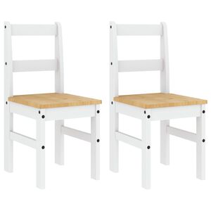 vidaXL Cadeiras de jantar 2 pcs PANAMA 40x46x90 cm pinho maci&ccedil;o branco