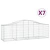 vidaXL Cestos gabi&atilde;o arqueados 7 pcs 200x50x60/80 cm ferro galvanizado