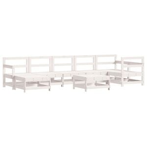 vidaXL 8 pcs conjunto lounge de jardim pinho maci&ccedil;o branco