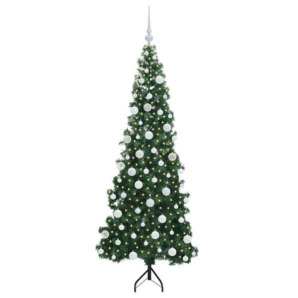 vidaXL &Aacute;rvore de Natal artificial de canto Verde 180 cm PVC e Metal
