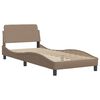 vidaXL Estrutura de cama Dover 90x200 cm couro artificial cappuccino