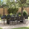 vidaXL Conjunto de Jantar para Jardim 11 pcs Preto vime PE