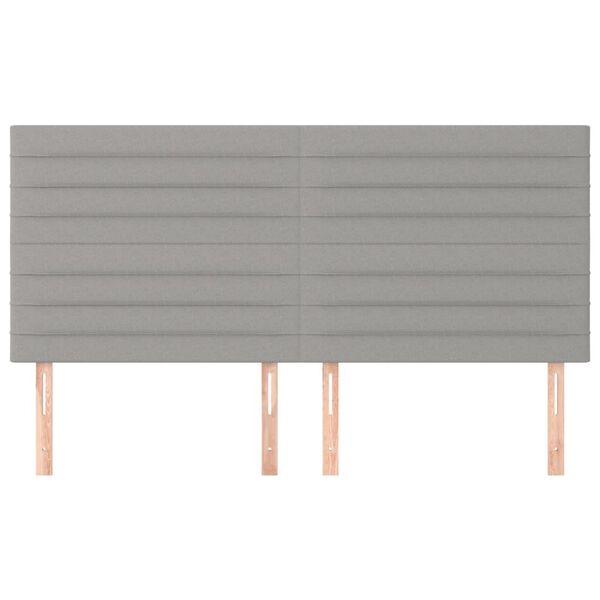vidaXL Cabeceira Cinza Claro 180x5x118/128 cm Tecido