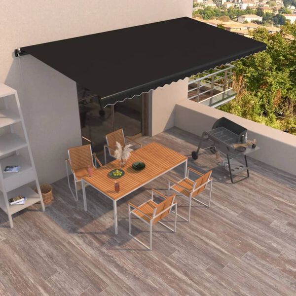 vidaXL Toldo retr&aacute;til manual 600x350 cm antracite