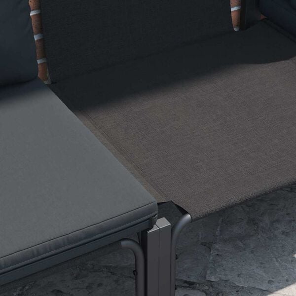 vidaXL Conjunto de Sof&aacute; de Jardim com almofada 14 pcs Preto A&ccedil;o