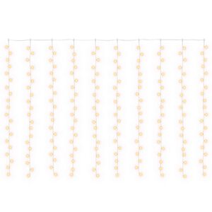 vidaXL Cortina de luzes 200 LED Branco quente 300 x 200 cm
