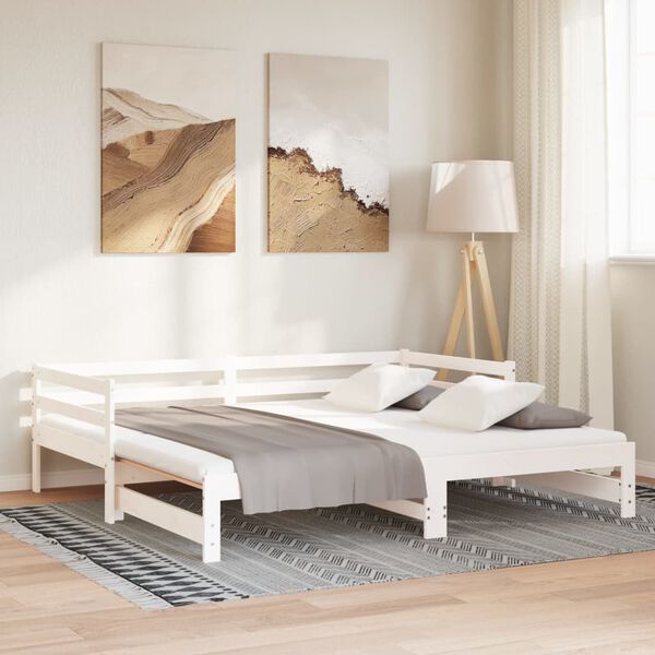 vidaXL Estrutura sof&aacute;-cama de puxar sem colch&atilde;o 80x200 cm branco