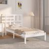 vidaXL Estrutura cama pequena solteiro 75x190 cm madeira maciça branco