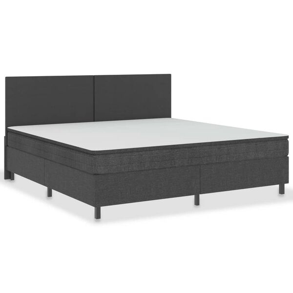 vidaXL Cama boxspring 200x200 cm tecido cinzento-escuro