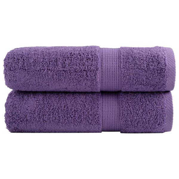 vidaXL Toalhas de banho premium SOLUND 2pcs 70x140 cm 600 gsm roxo
