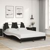 vidaXL Estrutura de cama Viana sem colch&atilde;o 120x200 couro artif. preto/branco