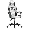 vidaXL Cadeira gaming couro artificial branco e preto