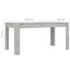 vidaXL Mesa de jantar 160x80x76 cm contraplacado cinzento cimento