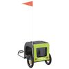 vidaXL Reboque de bicicleta p/ animais tecido oxford/ferro verde/cinza