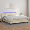 vidaXL Cama box spring c/ colch&atilde;o/LED 180x200cm couro artificial creme
