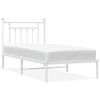 vidaXL Estrutura de cama com cabeceira 90x200 cm metal branco