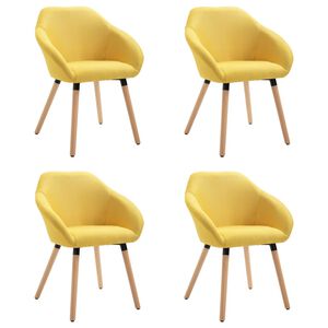 vidaXL Cadeiras de jantar 4 pcs tecido amarelo