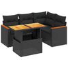 vidaXL 5 pcs conjunto sof&aacute;s de jardim com almofad&otilde;es vime PE preto
