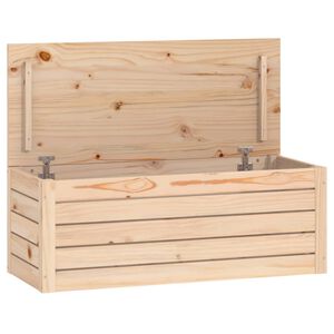 vidaXL Caixa de arruma&ccedil;&atilde;o 89x36,5x33 cm madeira de pinho maci&ccedil;a